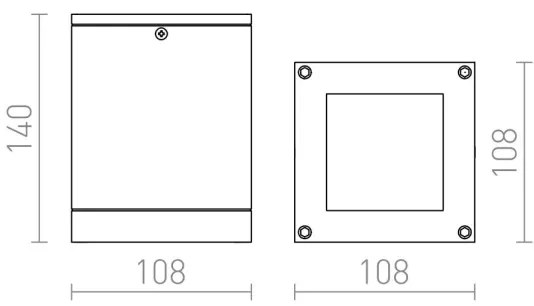 RED - Design Rendl-R10385 - Vonkajšie stropné svietidlo QUADRA 1xE27/75W/230V IP54