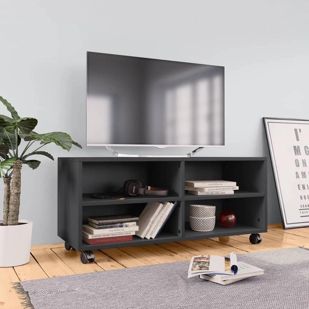vidaXL TV skrinka s kolieskami sivá 90x35x35 cm drevotrieska
