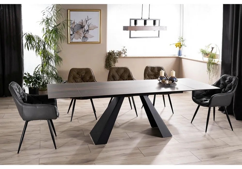 Jedálenský stôl Salvadore 180 x 90 cm, tmavo hnedá