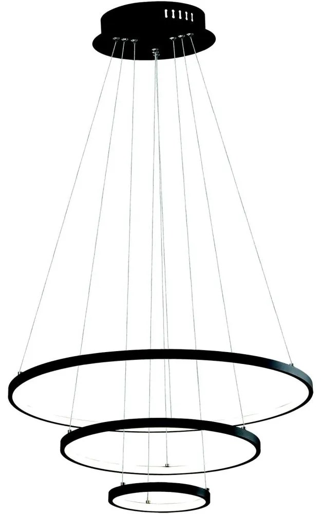 LED Luster na lanku LED/42W/230V 3000K čierna