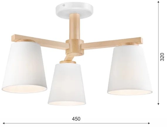 Prisadený luster ELLIE 3xE27/60W/230V biela