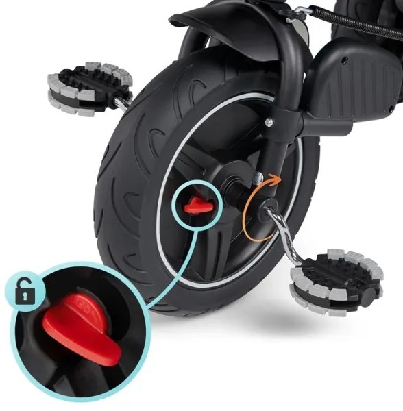 KINDERKRAFT select - Detská trojkolka 5v1 SPINSTEP šedá