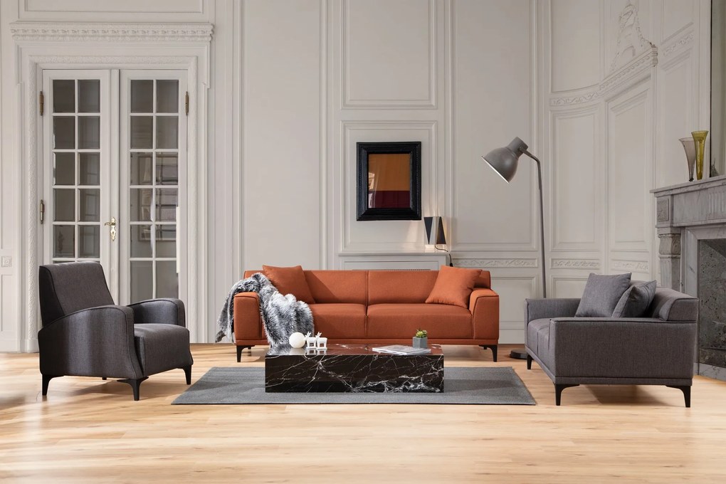 Trojmiestna pohovka Aria 212 x 69 cm, oranžová