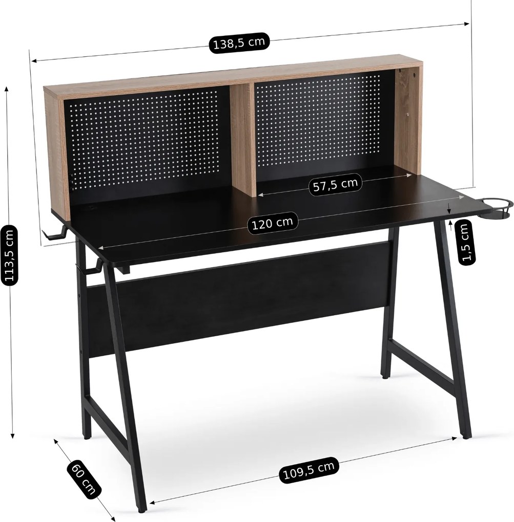 PROXIMA.store - Industriálny písaci stôl ICE FARBA: hnedá