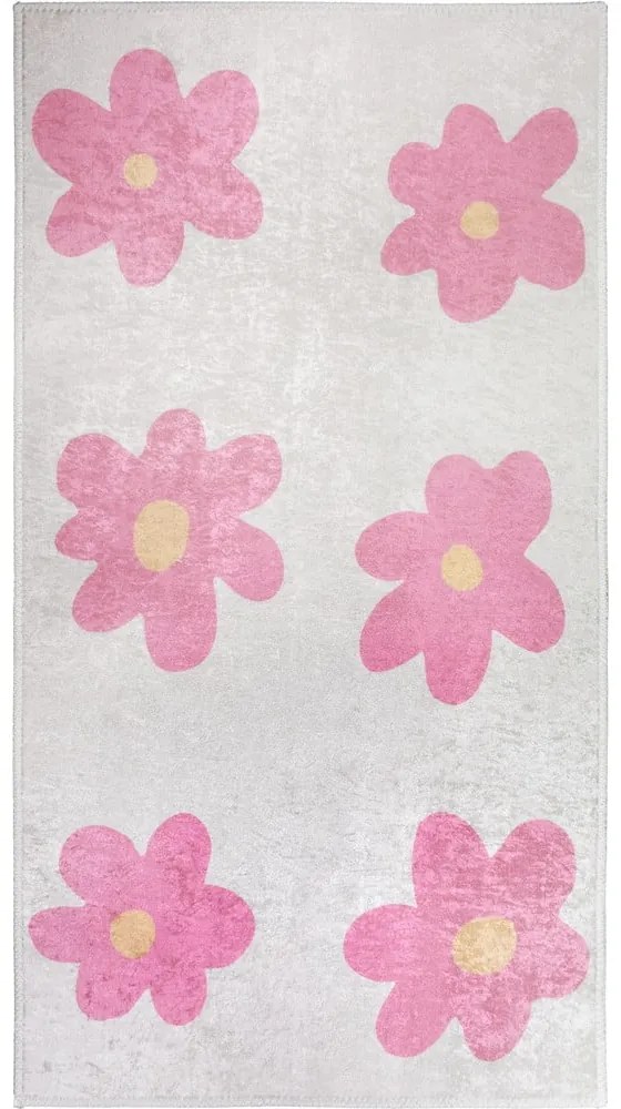 Ružový/slonovinový prateľný behúň 80x200 cm Cute Flowers Pink – Vitaus