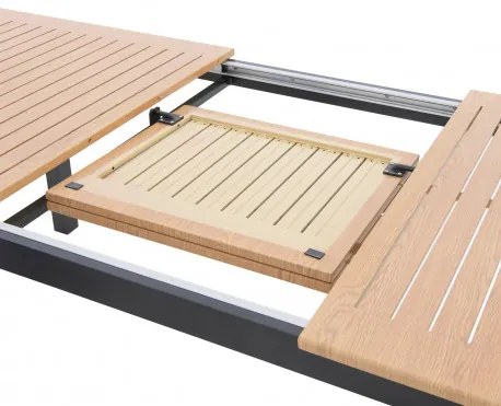 Doppler EXPERT WOOD antracit - záhradný rozkladací hliníkový stôl 150/210 x 90 x 75 cm