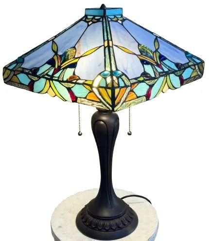 Lampa s retiazkami Tiffany vitráž kolekcia BLUE Ø36*60