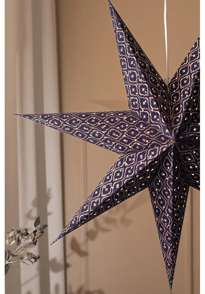 Tmavomodrá závesná vianočná svetelná dekorácia Baroque – Markslöjd