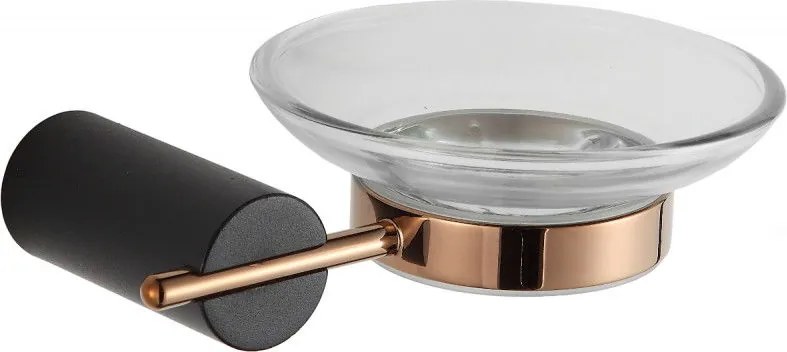 Mexen Aron miska na mydlo, čierna/zlatoružová - 7088139-67