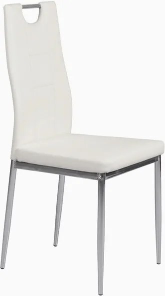 Jedálenská stolička Melania, biela ekokoža