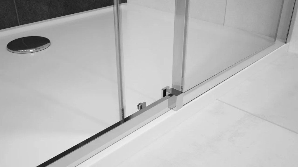 Rea Nixon, sprchovací kút s posuvnými dverami 130(dvere) x 100(stena), pravý, 8mm číre sklo, chrómový profil, KPL-00434