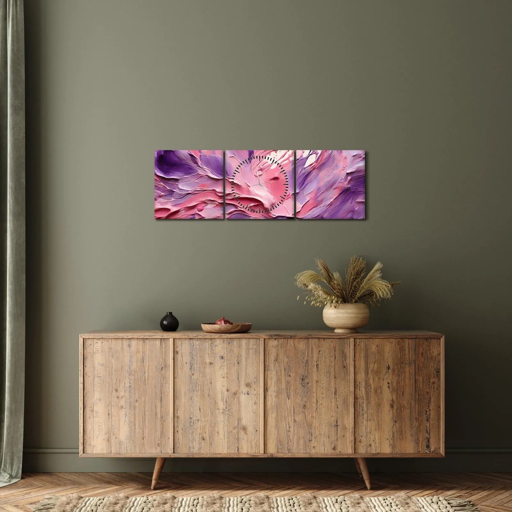 Obraz - Romantická abstrakcia (s hodinami) (90x30 cm)