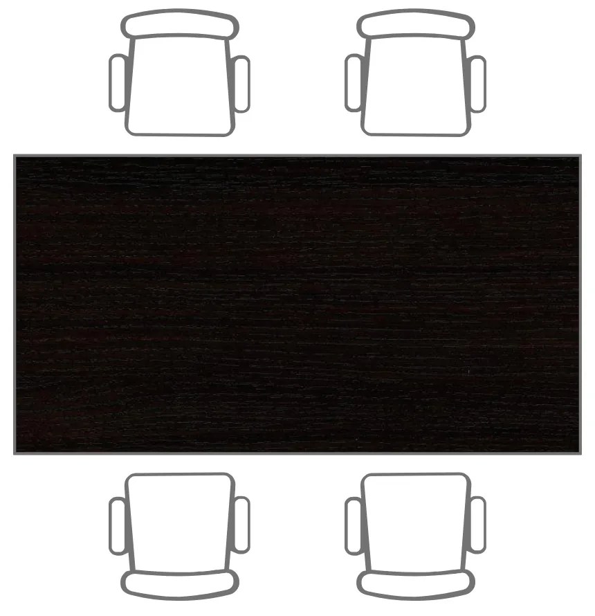 Jedálenský stôl, 1200 x 800 mm, sivá podnož, wenge