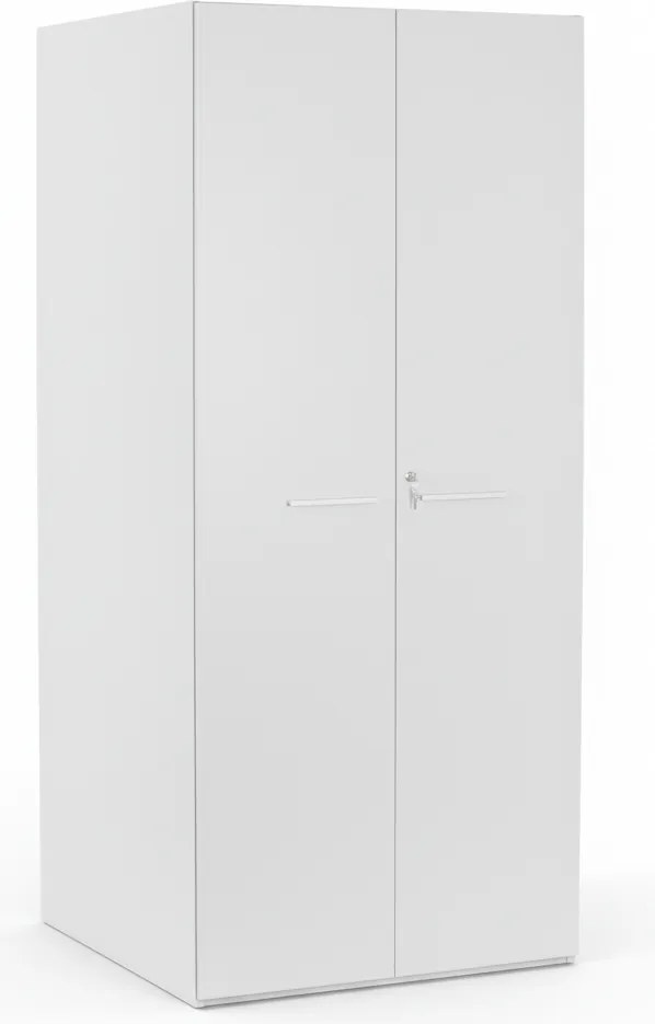 Skriňa s otočným regálom na šanóny, 5 poschodí, uzamykateľná, biela