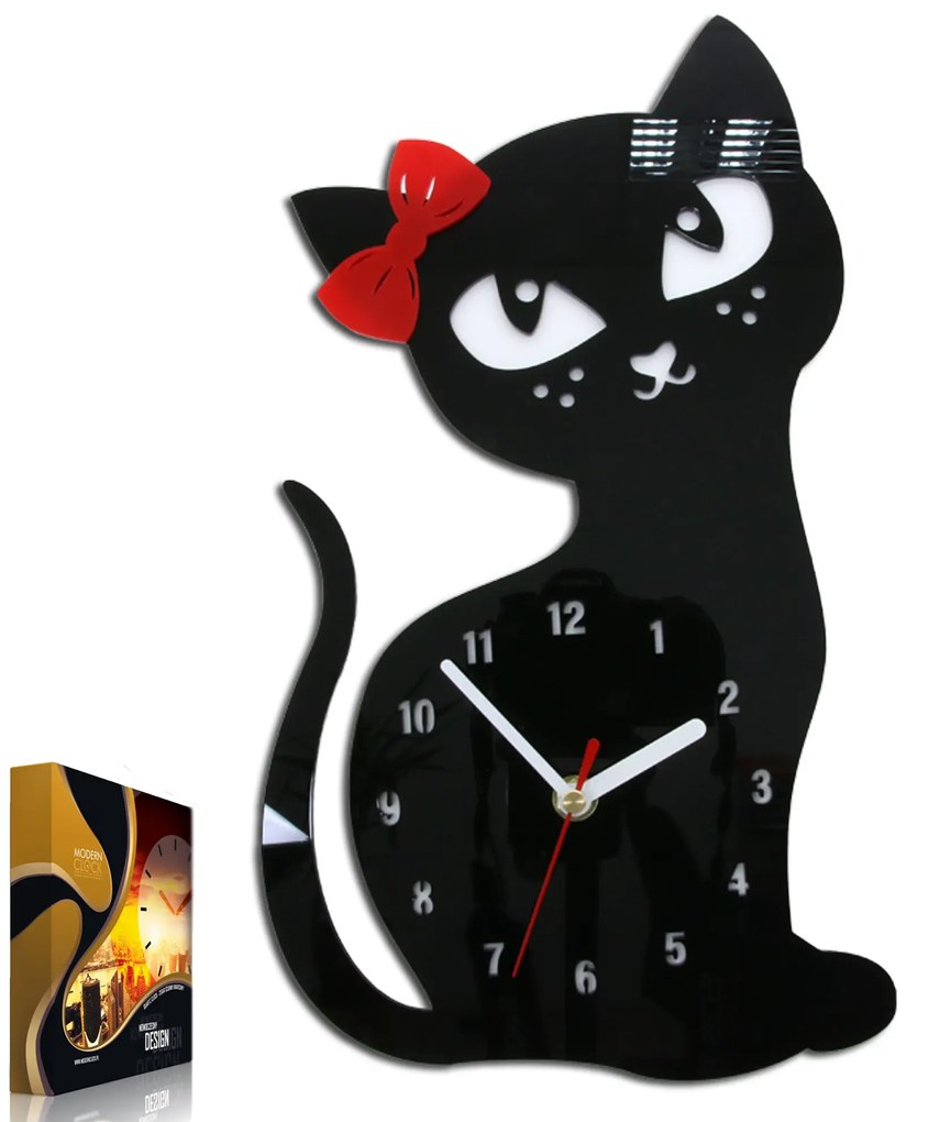 Nástenné hodiny Cat čierne