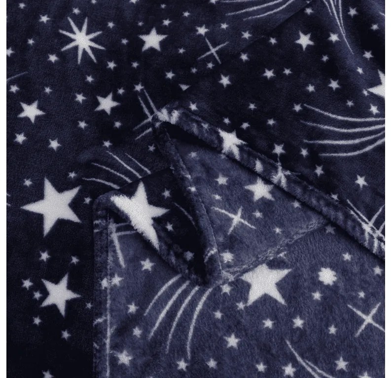 Mikroplyšová deka STARLIGHT, tmavomodrá Rozmer: 150 x 200 cm