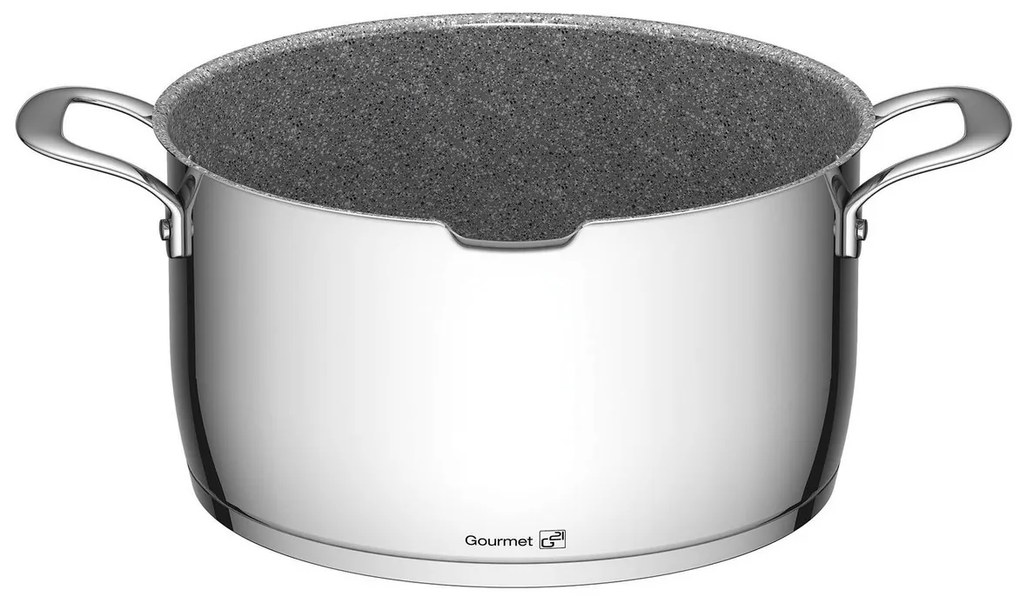 Hrniec G21 Gourmet Miracle s cedníkom 28 cm s pokrievkou nerez/greblon 60022155
