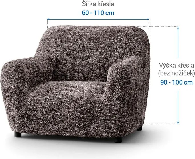 Bielastické poťahy MARMO hnedé kreslo (š. 60 - 110 cm)