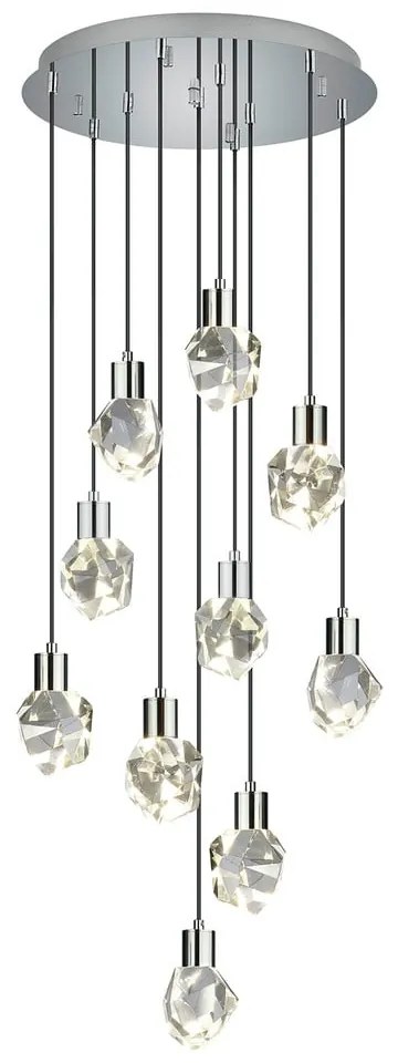 LED závesné svietidlo v striebornej farbe so skleneným tienidlom ø 51,5 cm Verano – Trio Select