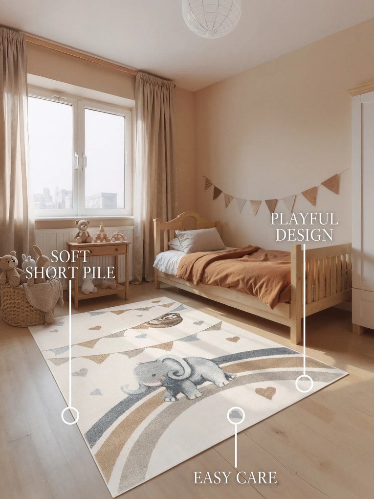 Detský kusový koberec Villeroy & Boch Boho Kids 106305 Cream Multicolor, 160x230, biela, detská izba, Villeroy & Boch