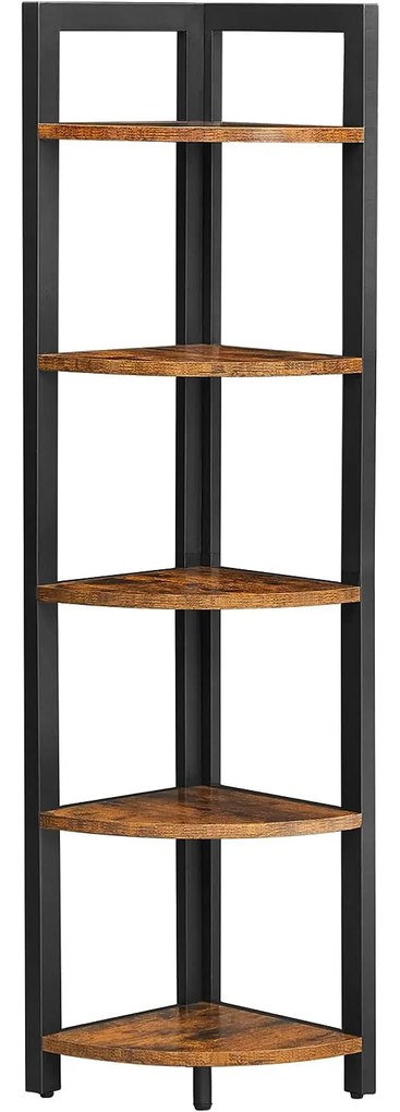 Rohový regál TAYLOR 5 políc 150x30 cm, rustikálne hnedý