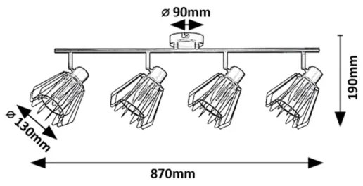 Rabalux 73070 - Bodové svietidlo EMERENCIA 4xE14/40W/230V