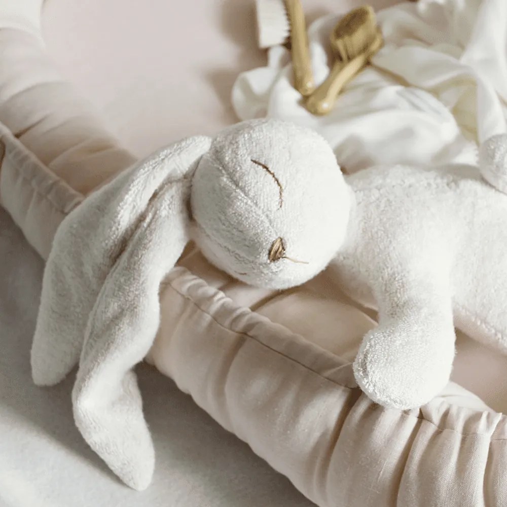 Ľanové hniezdo pre bábätko púdrovo ružová