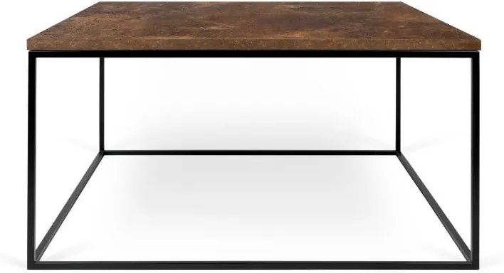Hnedý konferenčný stolík s čiernymi nohami TemaHome Gleam, 75 cm