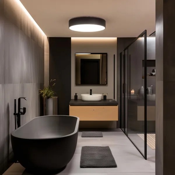 BRILAGI - Kúpeľňové stropné svietidlo POOL 5xE27/15W/230V priemer 60 cm IP54 čierna