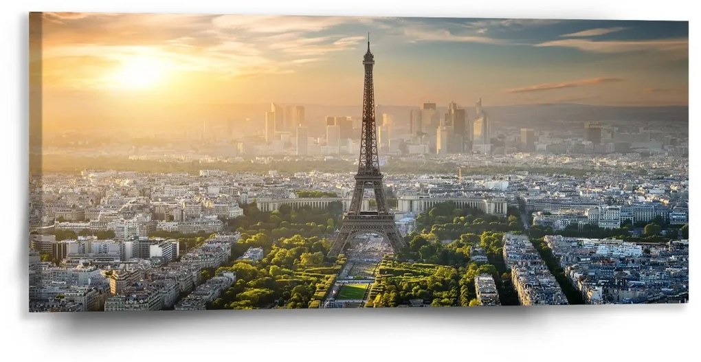 Sablio Obraz Paríž Eiffelova veža Skyline - 110x50 cm
