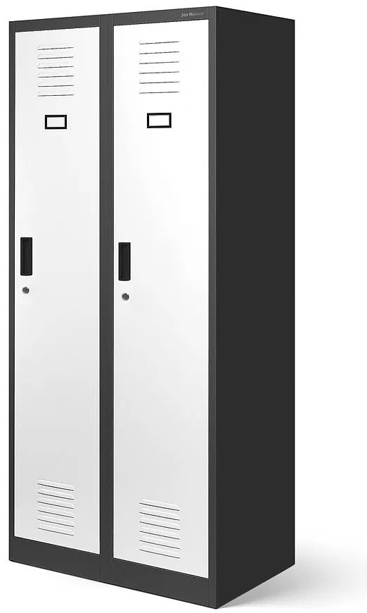 Skriňa Kacper kovová antracit/biela