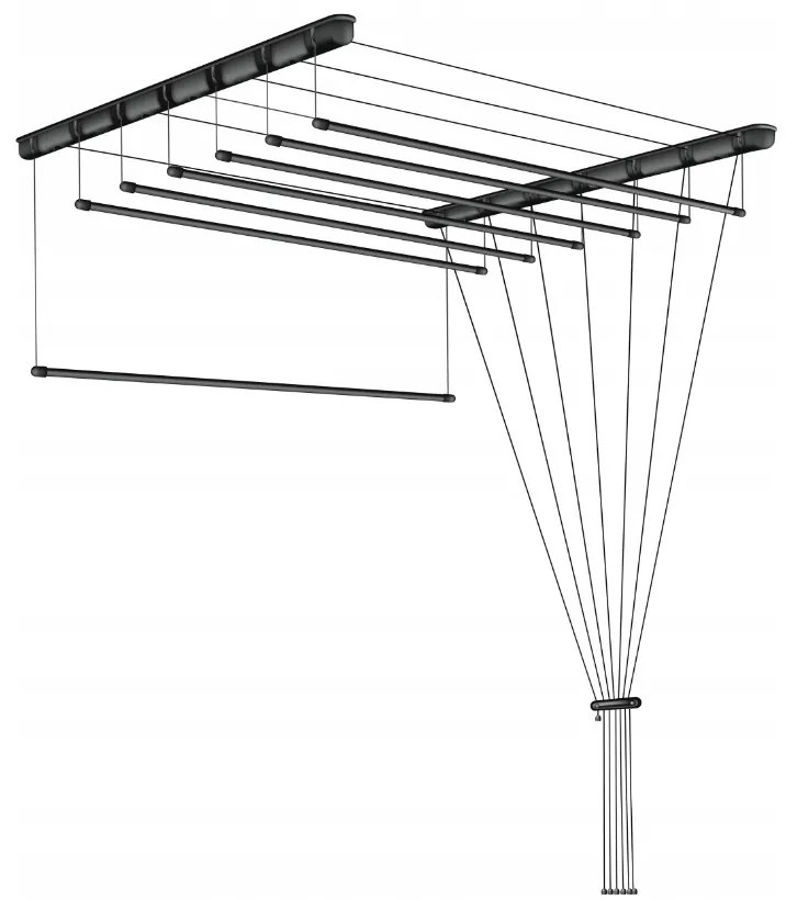 Erga Erga, stropný vešiak na sušenie bielizne 7x120 cm, čierna, ERG-SEP-10SUSSU7PCZ12