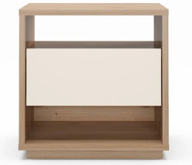Krémovobiely/v prírodnej farbe nočný stolík v dekore duba Dennis – Marckeric