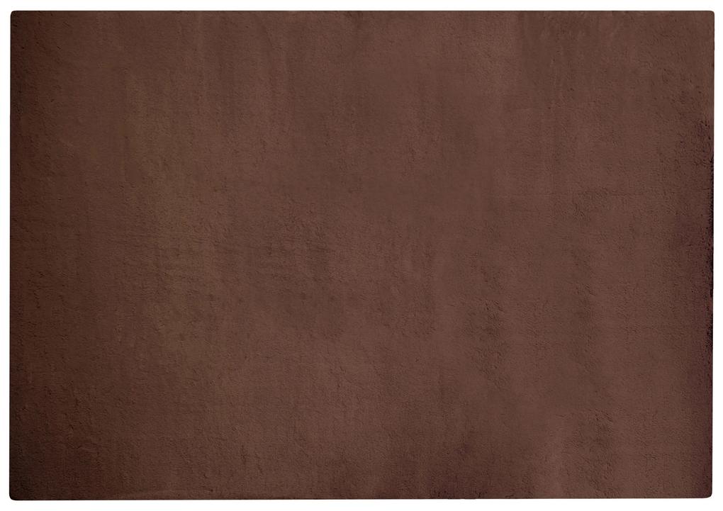 Koberec z umelej zajačej kožušiny 160 x 230 cm hnedý MIRPUR Beliani