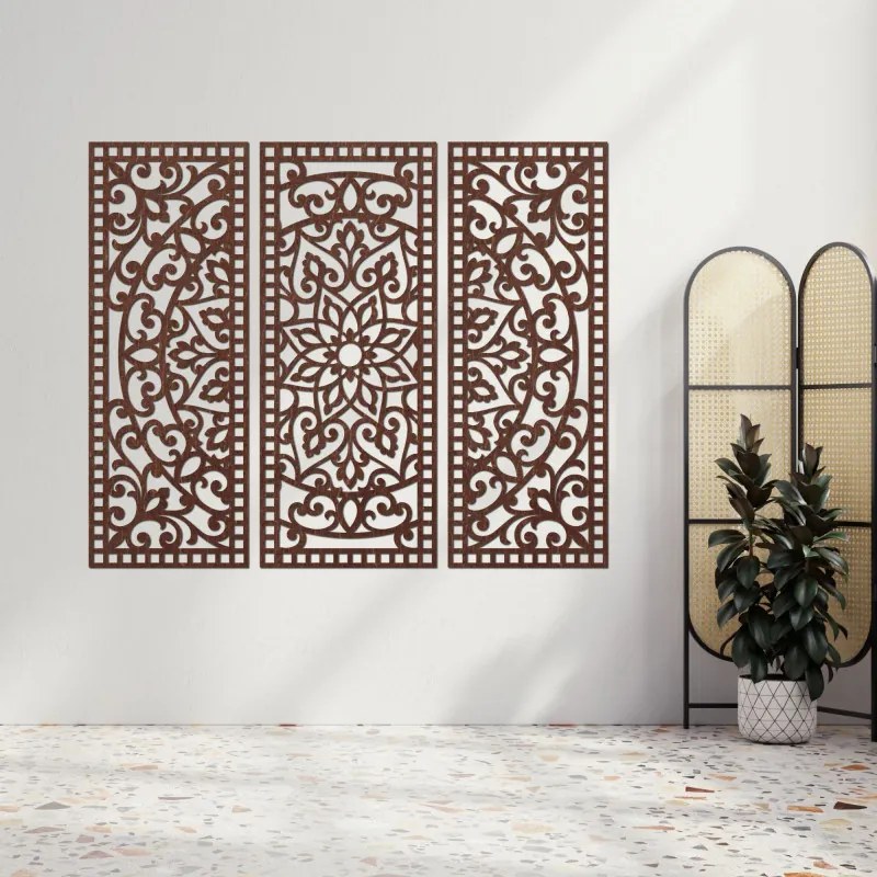 Nástenná dekorácia trojdielny panel mandala | SENTOP PR0514-A