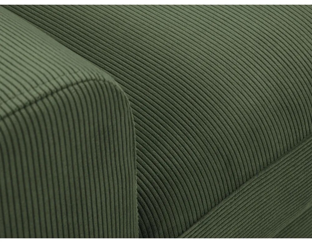 Zelená menčestrová rozkladacia/s úložným priestorom rohová pohovka (pravý roh/s leňoškou) Kyoto – Cosmopolitan Design