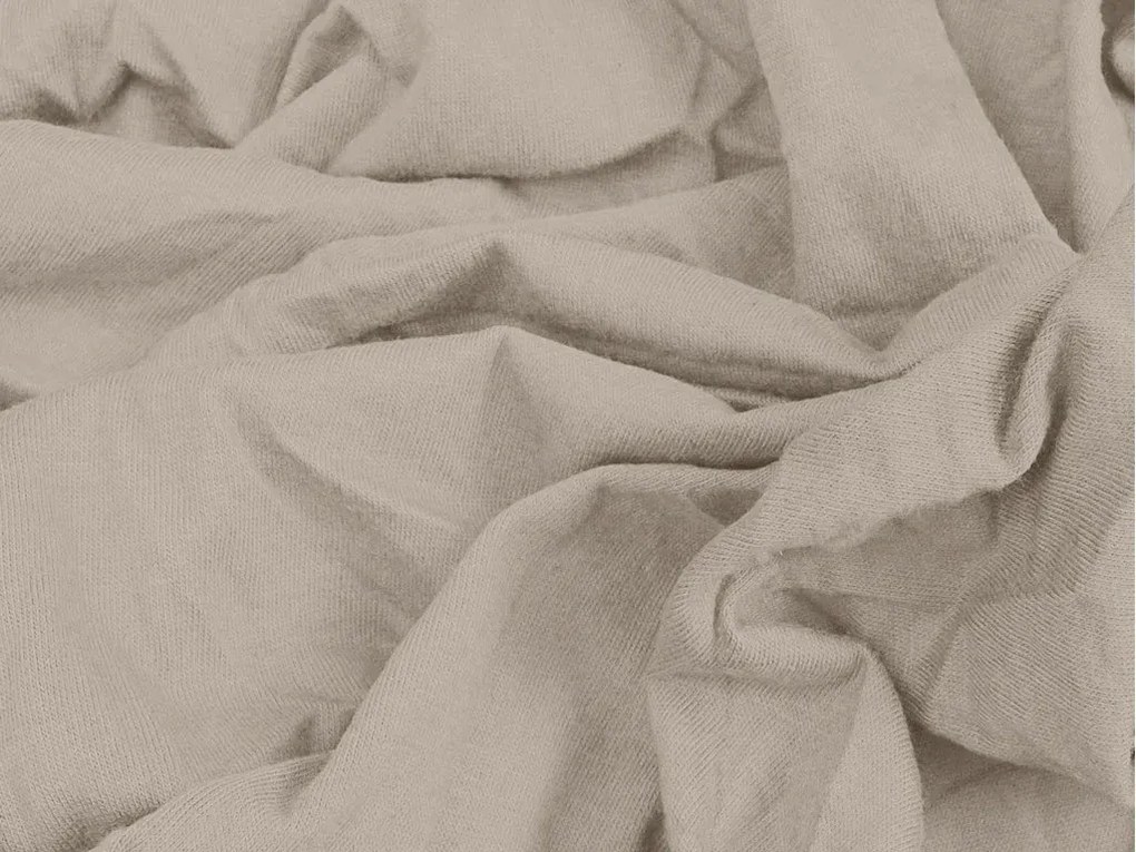 Sada krepových obliečok ASTORIA POLY krémové + plachta Jersey 90 x 200 cm cappuccino, jednolôžko