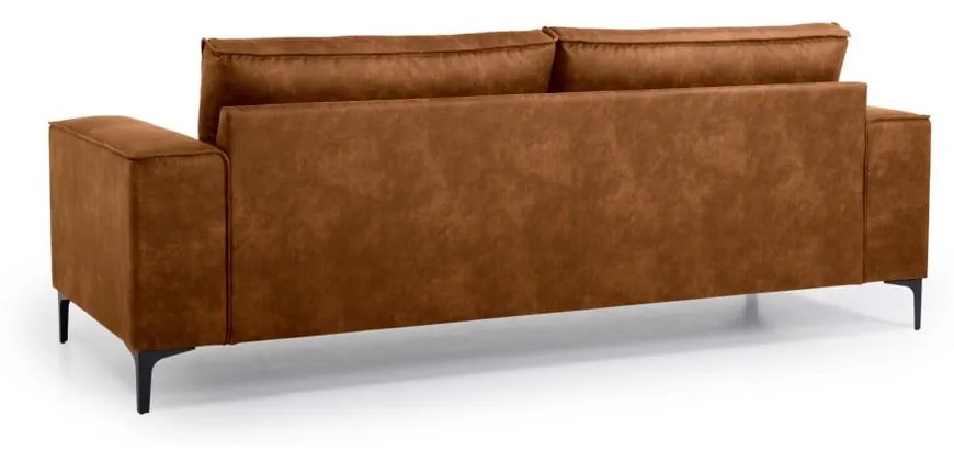 Koňakovohnedá pohovka z imitácie kože 224 cm Copenhagen – Scandic