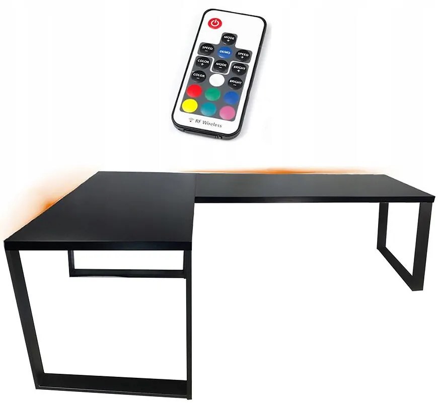 Písací Stôl Roh. Loft Top Čierna 202x136x2,8 Model 1