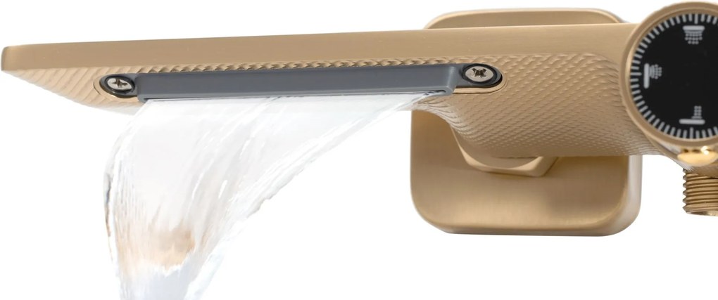 Rea Helix, nástenný sprchový set s termostatickou batériou a bidetovou spŕškou, zlatá matná, REA-P6621