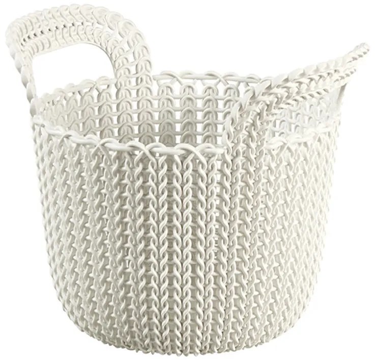 Guľatý kôš KNIT biely 3 l