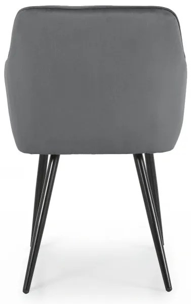 Sada dvoch jedálenských stoličiek DIAMANT zamatové, grafitové / čierne nohy (2 ks)
