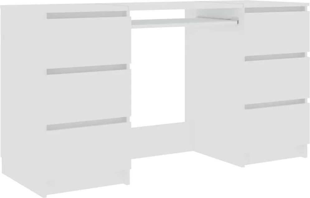 vidaXL Písací stôl, biely 140x50x77 cm, kompozitné drevo