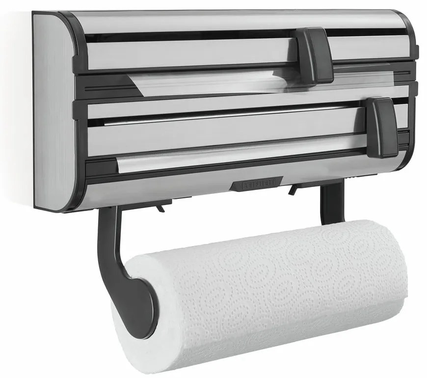 Nástenný kovový držiak na fólie a papierové utierky v striebornej farbe Parat Royal – LEIFHEIT