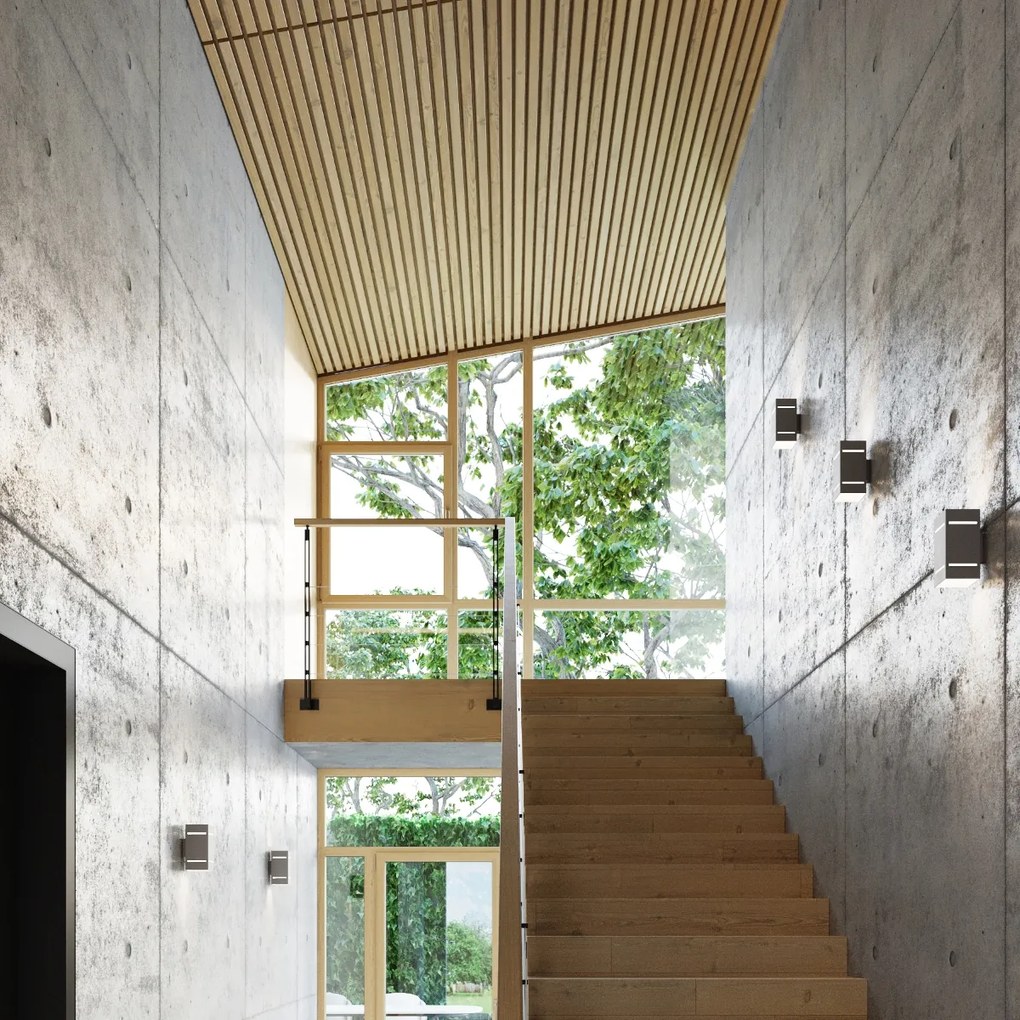 Nástenné svietidlo Blocco, 1x sivé kovové tienidlo