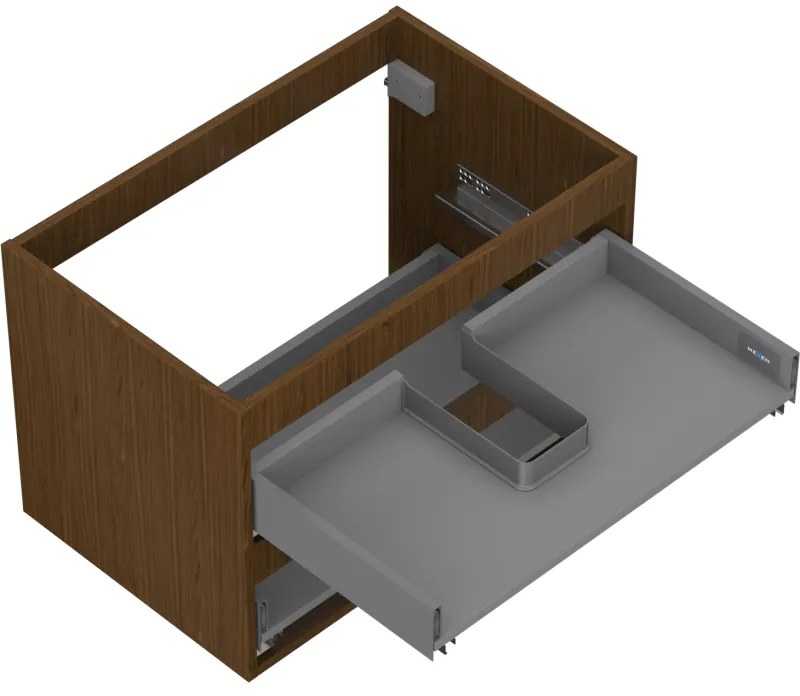 Mexen Box-A, závesná skrinka 70 cm, 2 zásuvky, orech, 91AX0-0700-470-2-86