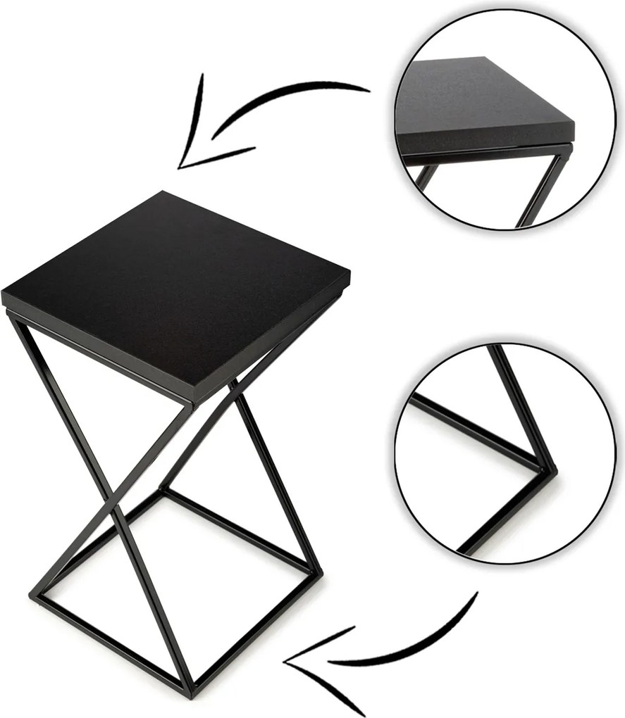 STOJAN NA KVETINÁČ LOFT6 40X24X24 CM ČIERNA