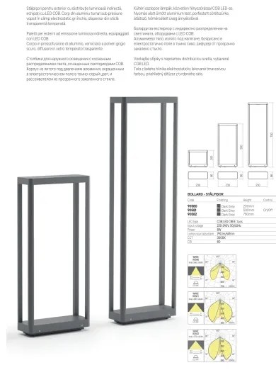 Redo 90580 - LED vonkajšie svietidlo WAKE LED/8W/230V 3000K 20 cm IP65 antracit