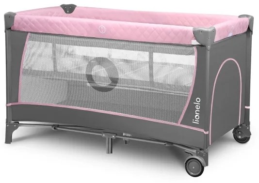 Lionelo - Cestovná postieľka FLOWER Flamingo