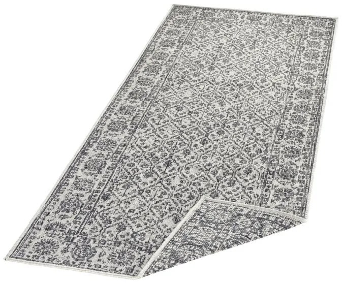 NORTHRUGS - Hanse Home koberce Kusový koberec Twin-Wendeteppiche 103116 grau creme – na von aj na doma - 80x350 cm